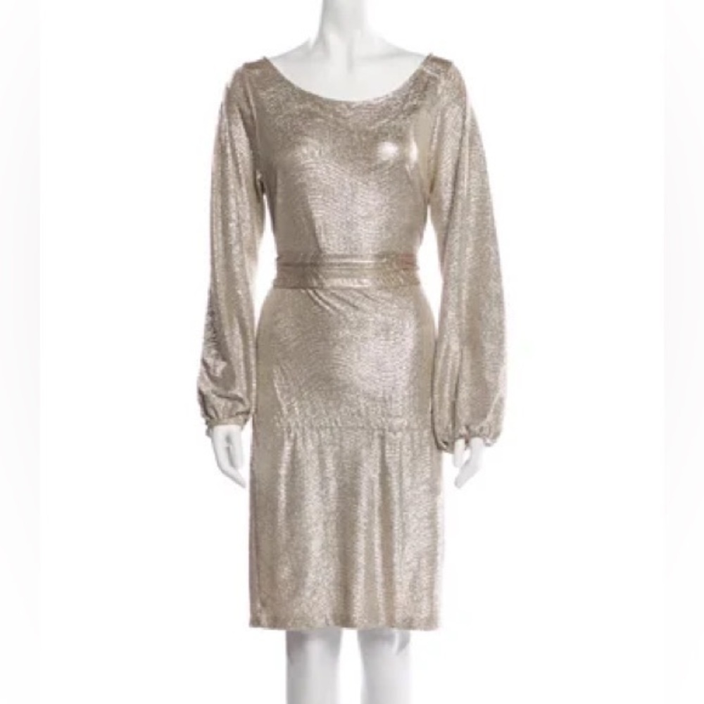 Alexis Gold Metallic Long Sleeve Dress Sz. XS